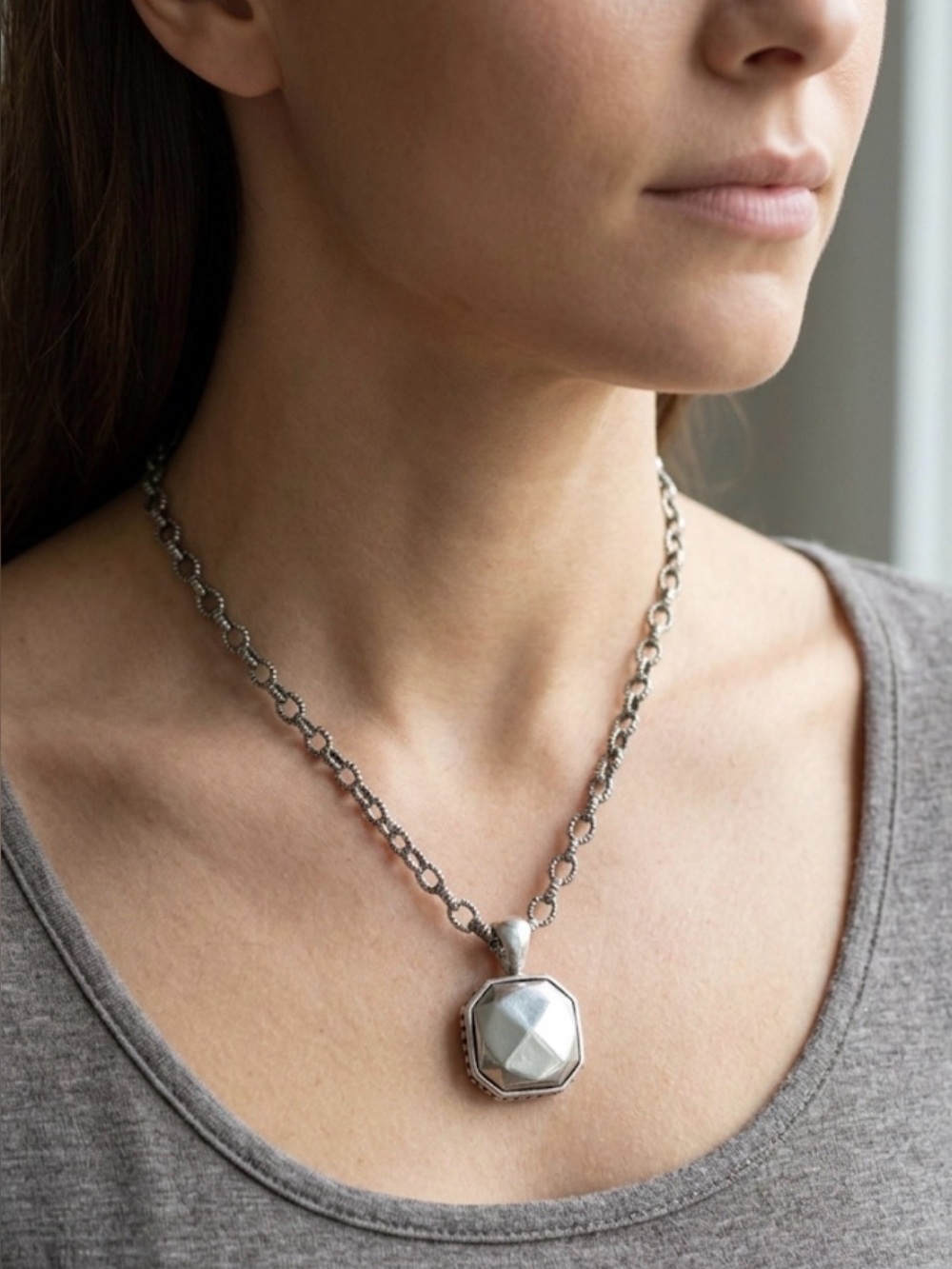 Lagos Caviar Rocks Sterling Silver Pendant w/ Caviar Beaded 18” Necklace